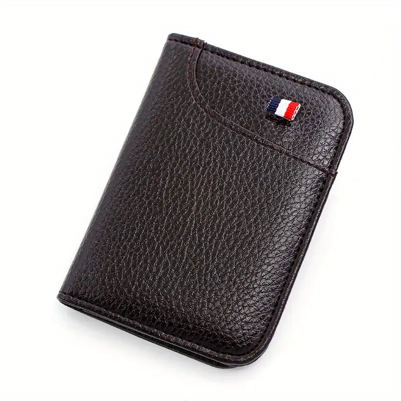 Portefeuille homme en cuir noir – Porte-cartes compact avec multiples compartiments