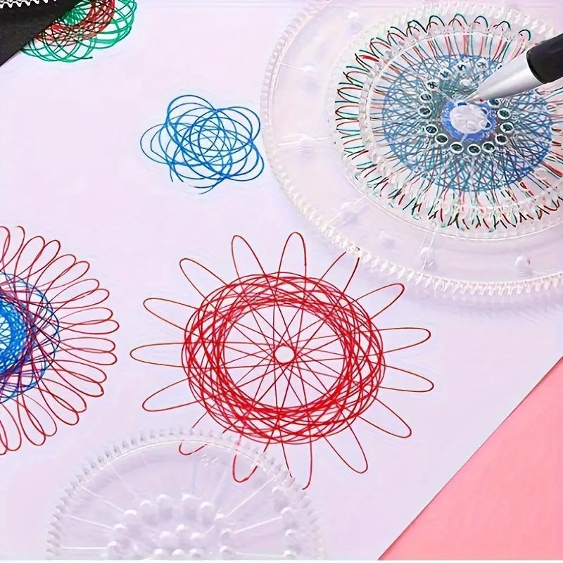 Kit Spirographe Géométrique Transparent – Outil de Dessin Créatif pour Mandalas, Motifs et Spirales Artistiques