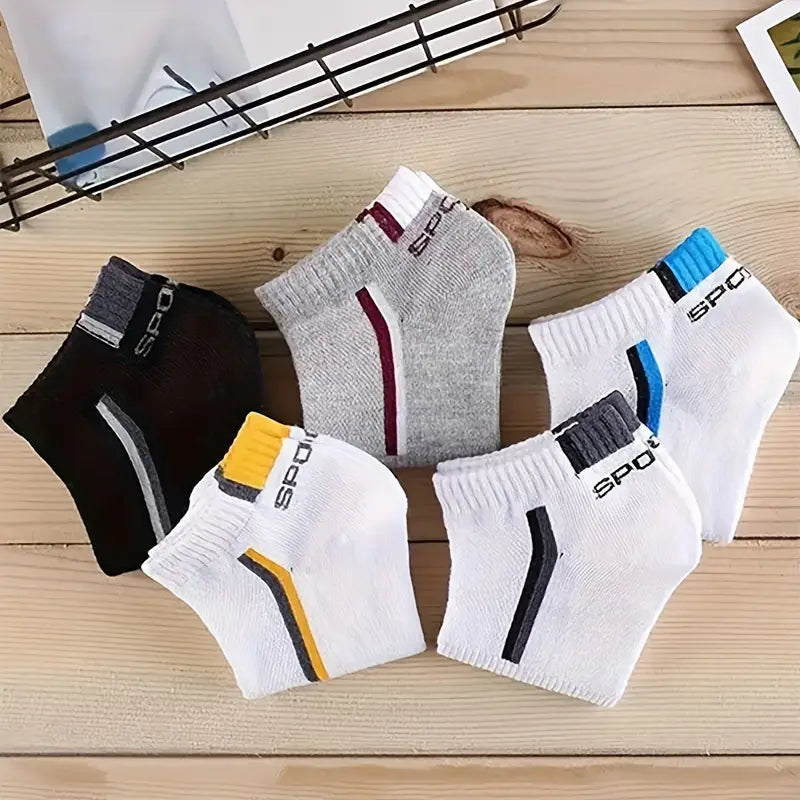 Lot de 5 paires de chaussettes basses homme – Sport, respirantes et confortables