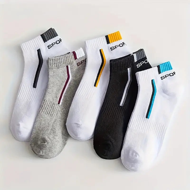 Lot de 5 paires de chaussettes basses homme – Sport, respirantes et confortables