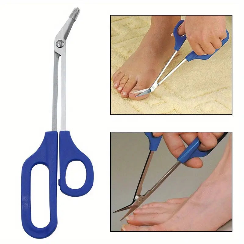 Ciseaux de Pédicure Longue Portée – Coupe Précise des Ongles de Pieds sans Se Pencher, Manche Ergonomique Antidérapant