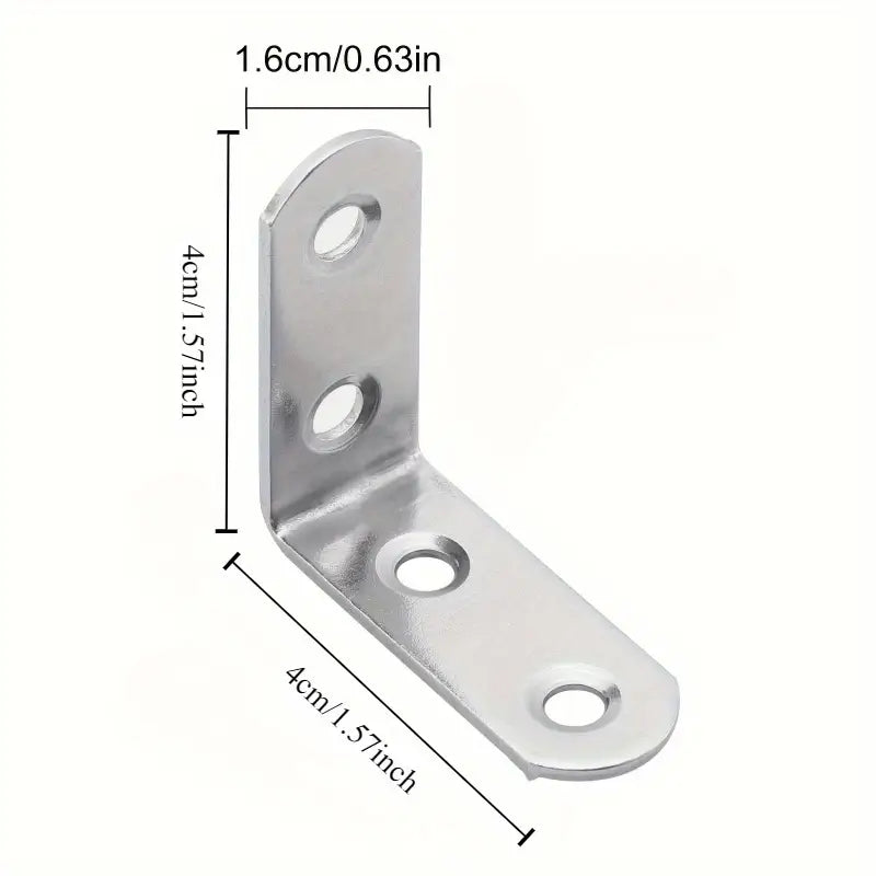 Équerres de Fixation en Acier Inoxydable avec Vis – Support d’Angle pour Meubles et Étagères