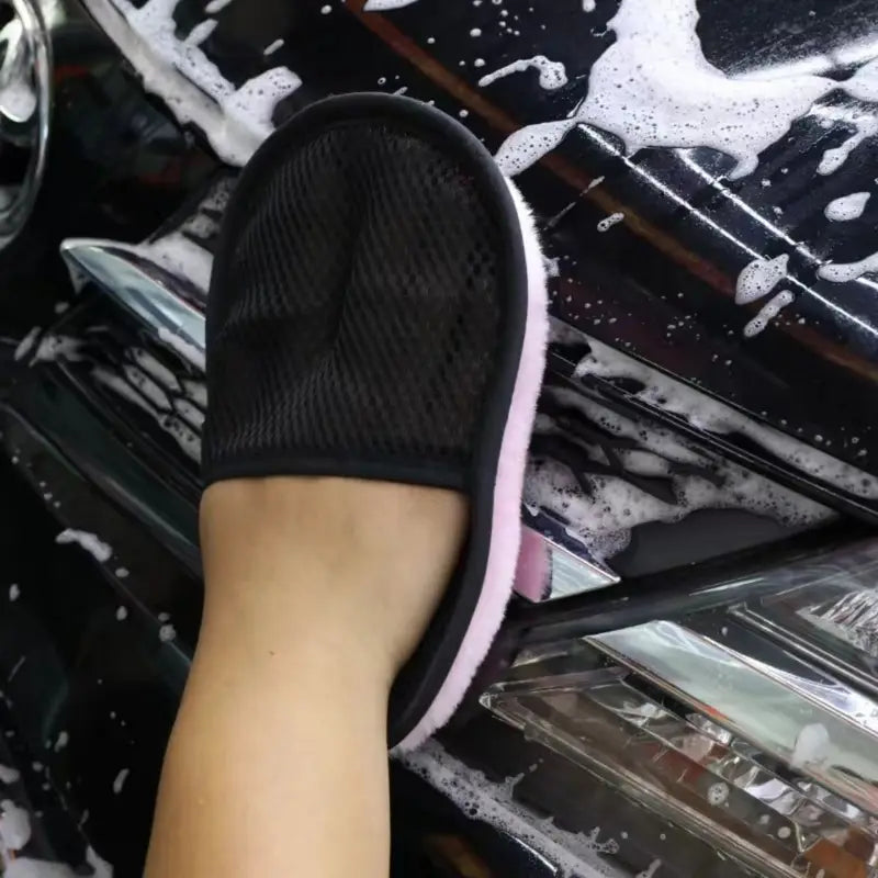 Gant de lavage voiture microfibre – Accessoire doux anti-rayures pour entretien carrosserie