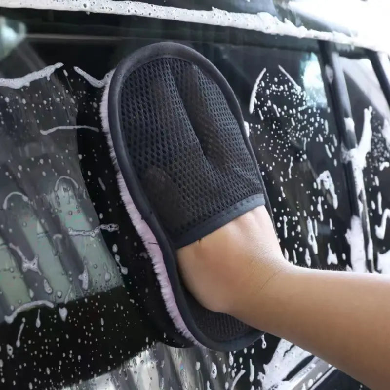 Gant de lavage voiture microfibre – Accessoire doux anti-rayures pour entretien carrosserie