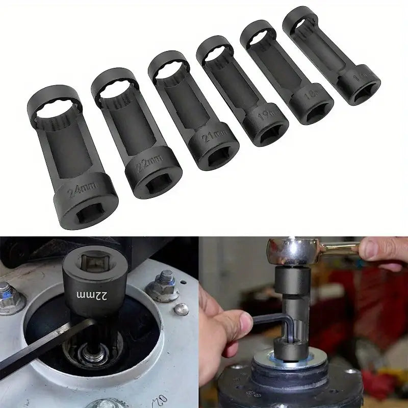 Lot de 6 Douilles à Bougie Longues en Acier – Clés à Douille 16 à 24 mm pour Réparation Auto et Mécanique