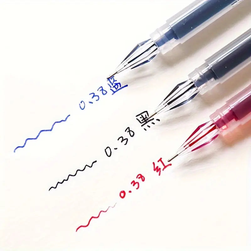 Stylos gel pointe fine 0.38 mm – Encre rouge fluide pour écriture précise et nette