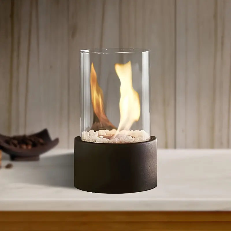 Cheminée de table au bioéthanol – Réchauffeur décoratif à flamme réelle pour intérieur et extérieur