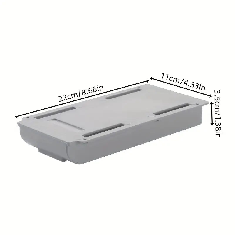 Tiroir coulissant adhésif sous bureau – Rangement discret auto-collant pour stylos, accessoires et fournitures