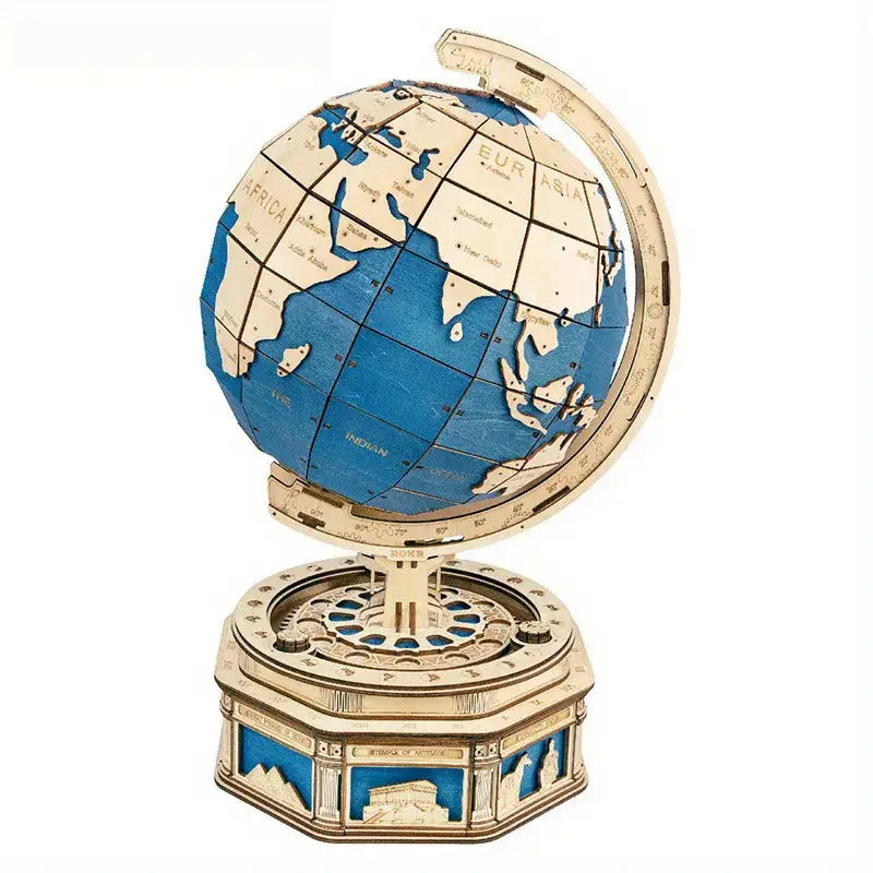 Globe Terrestre 3D en Bois à Monter – Puzzle Éducatif et Scientifique pour Enfants et Adultes