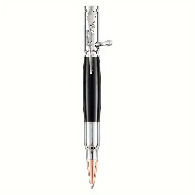 Stylo bille original en bois et métal – Design balle de fusil pour une écriture élégante et masculine