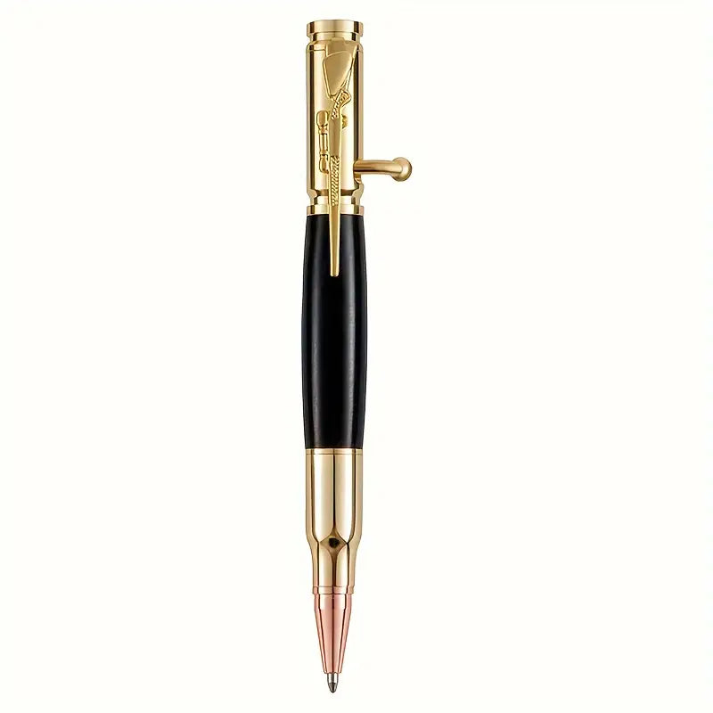 Stylo bille original en bois et métal – Design balle de fusil pour une écriture élégante et masculine