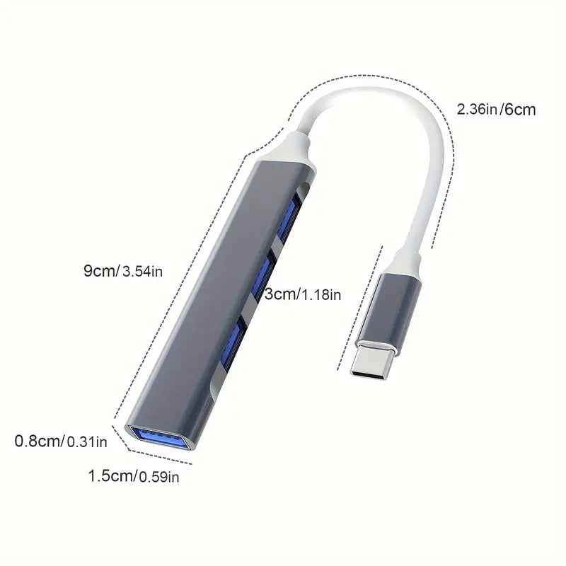 Hub USB 3.0 4 Ports Haute Vitesse – Adaptateur Multiprise Compact pour Ordinateurs et Accessoires