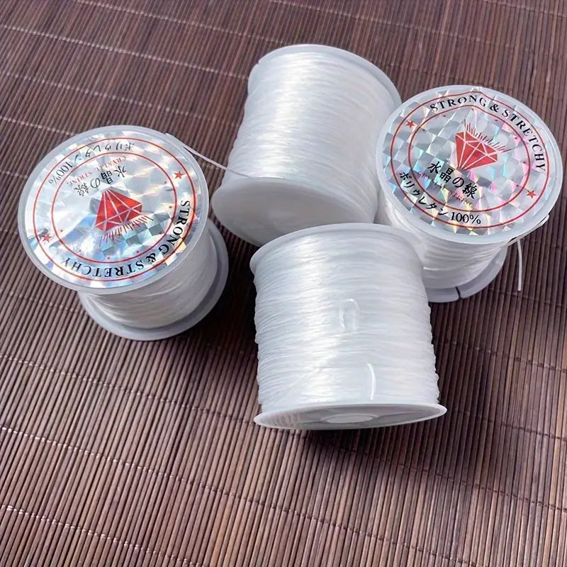 Fil Élastique Transparent pour Bijoux – Bobine Résistante et Extensible pour Bracelets, Colliers et DIY – Collection Perlage et Fabrication de Bijoux