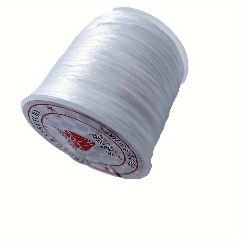 Fil Élastique Transparent pour Bijoux – Bobine Résistante et Extensible pour Bracelets, Colliers et DIY – Collection Perlage et Fabrication de Bijoux