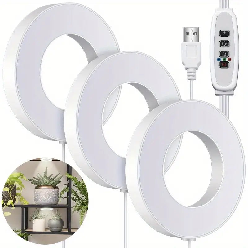 Lampe LED de Croissance Circulaire USB – Éclairage Professionnel pour Plantes, Serres et Semis