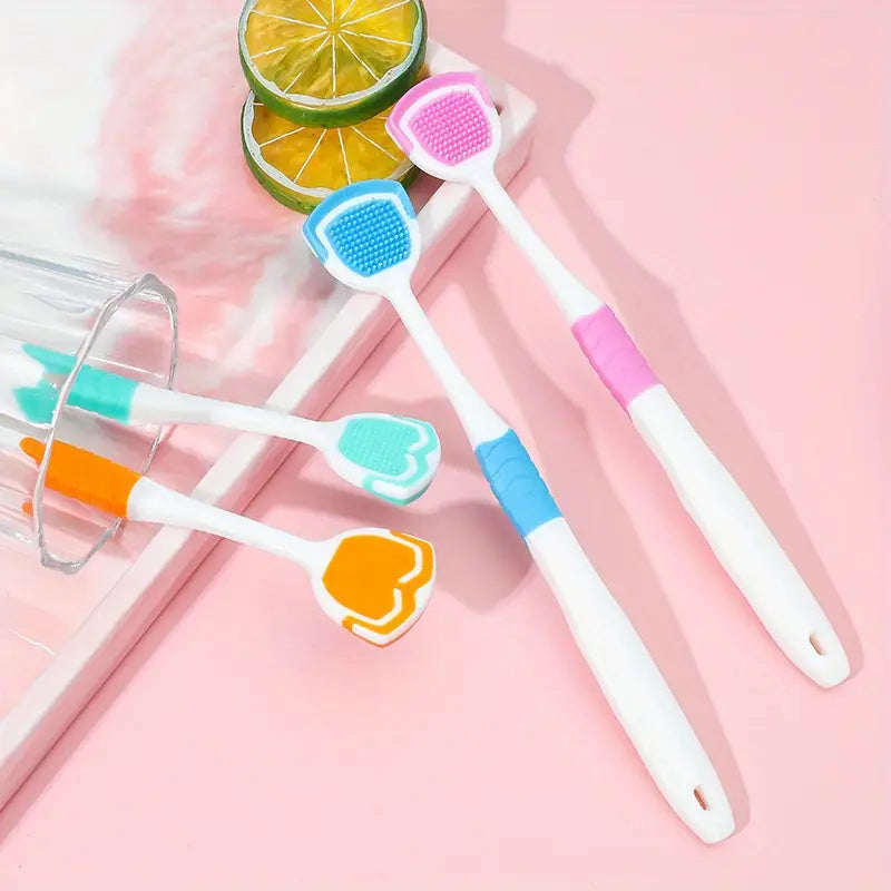 Gratte-langue à Brosse Souple – Brossettes Colorées pour Hygiène Buccale, Anti-Haleine et Nettoyage de la Langue