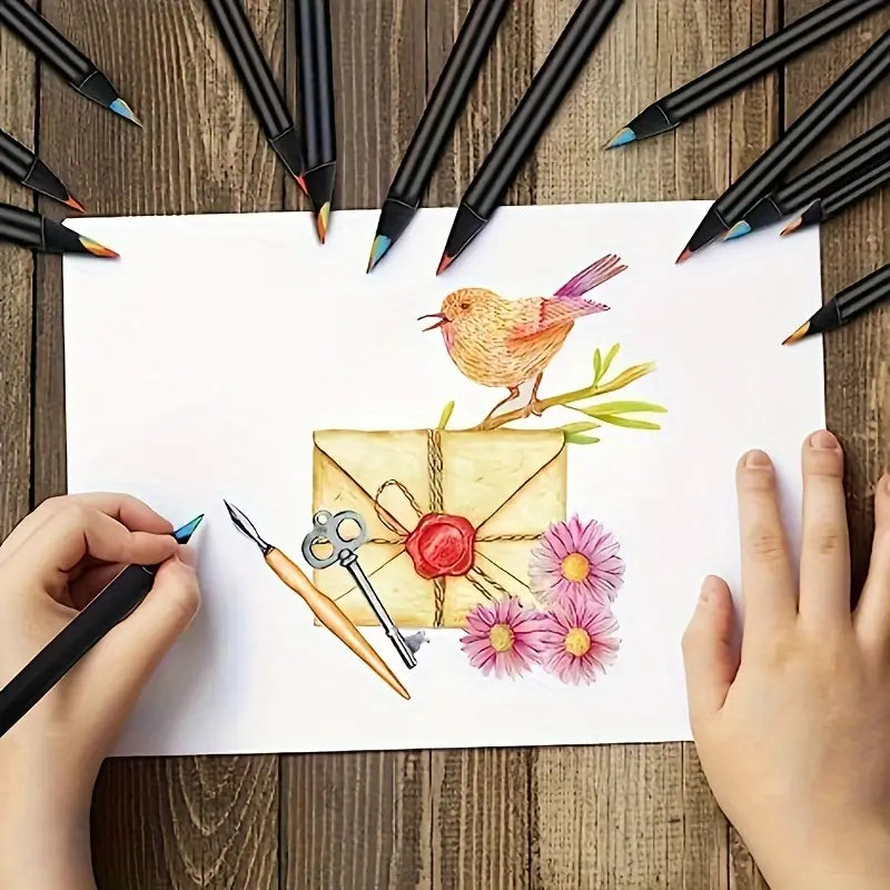 Crayons de couleur aquarellables double pointe – Dessin créatif et peinture artistique pour enfants et adultes | Collection Peinture, Dessin et Art