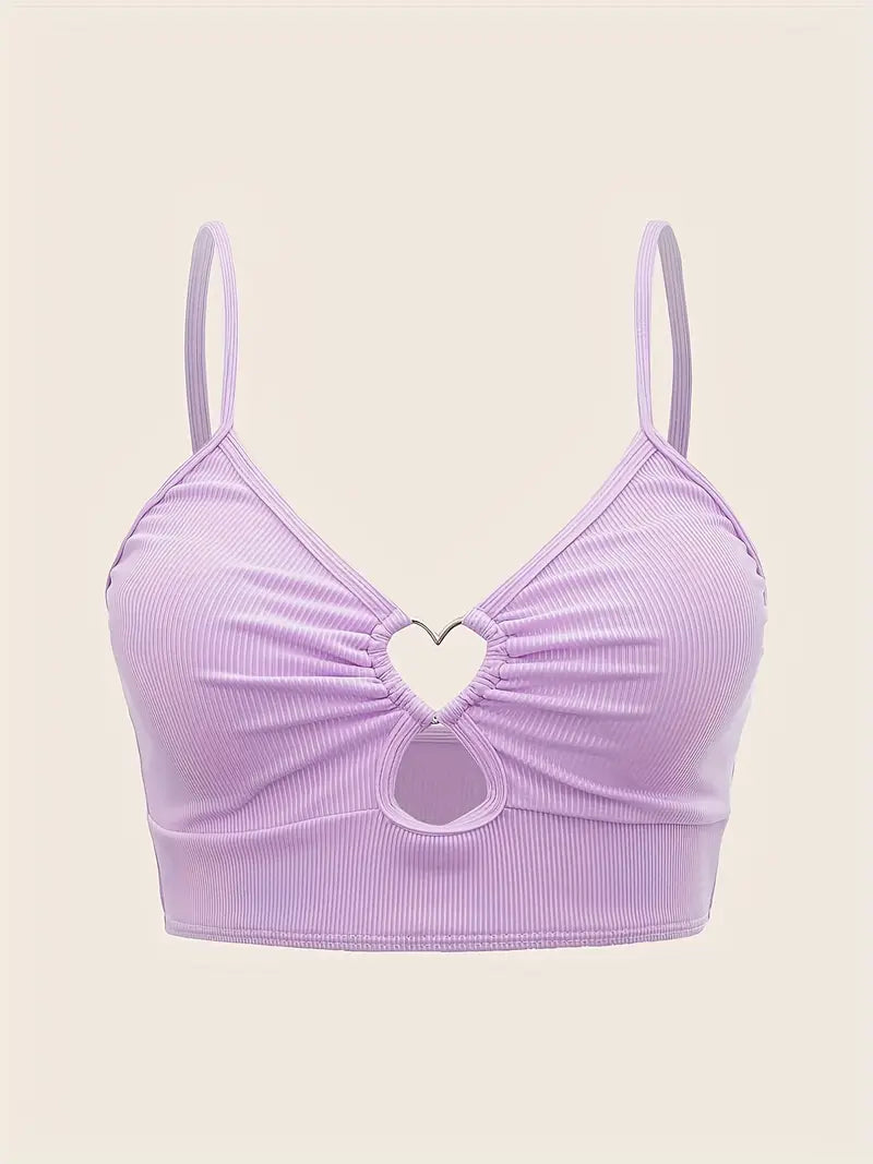 Haut de tankini à découpe cœur – Élégance romantique pour vos journées plage