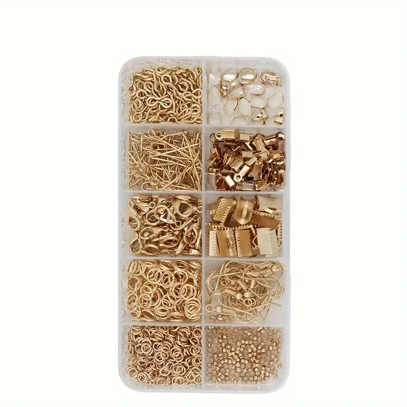 Kit Complet Accessoires Bijoux DIY – Crochets, Anneaux, Fermoirs et Embouts Métal