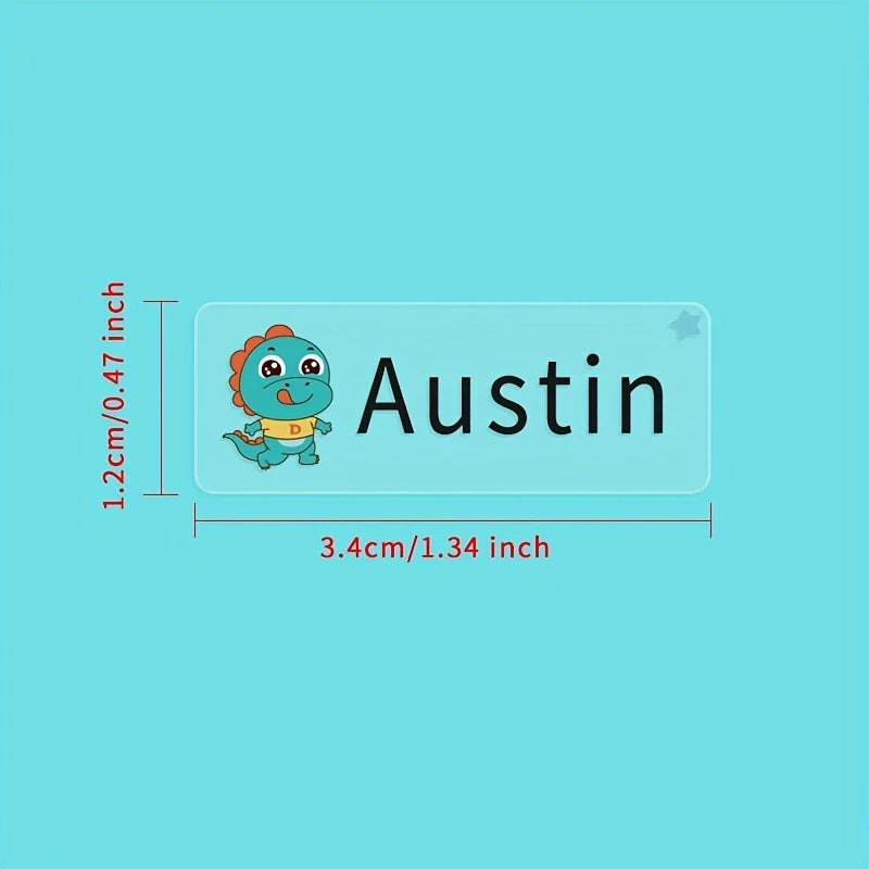 Étiquettes Personnalisées Waterproof pour Enfants – Autocollants Nom et Icônes pour Gourdes, Fournitures & Vêtements