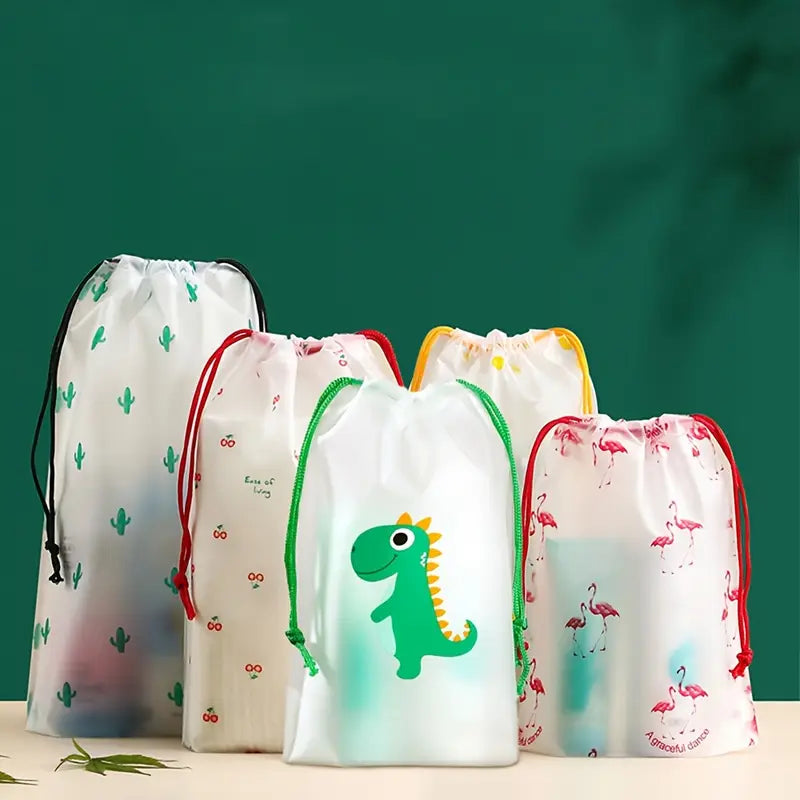 Sacs de rangement voyage étanches  Pochette à cordon motifs animaux et cactus