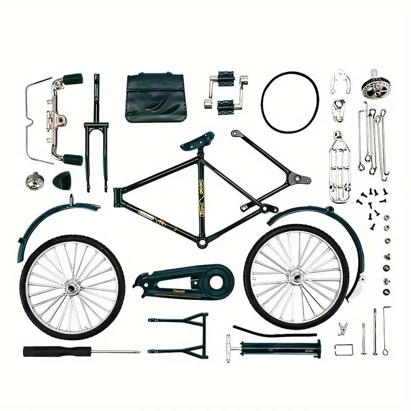 Kit Maquette Vélo 3D en Métal – 51 Pièces à Assembler, Modélisme de Précision pour Passionnés de Construction