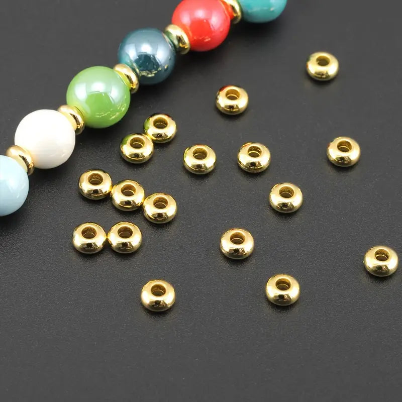 Intercalaires Rondelles Métal Doré & Argenté – Perles Séparatrices pour Perles DIY | Perlage & Fabrication de Bijoux
