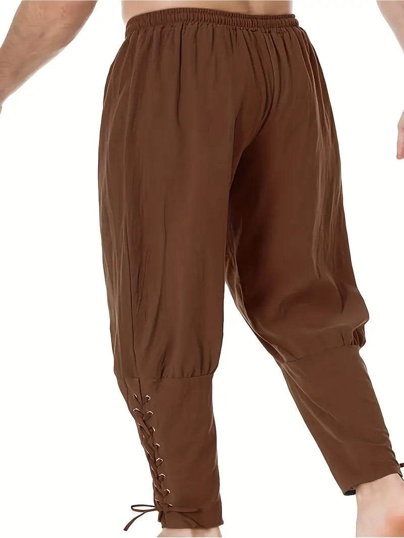 Pantalon fantaisie homme médiéval – Pantalon ample à lacets style renaissance bohème