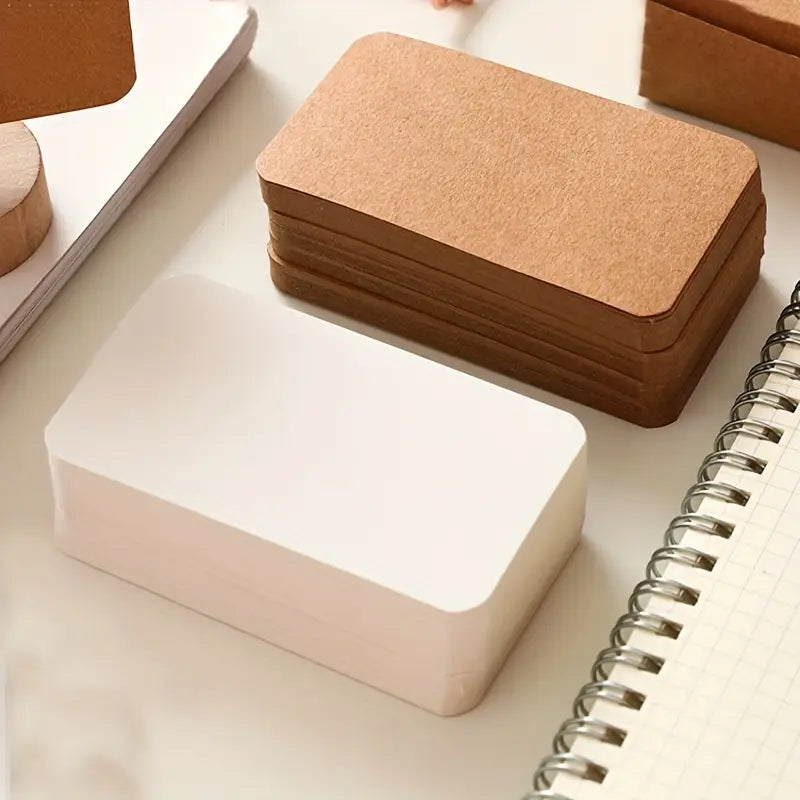 Cartes Vierges Kraft & Blanches – Lot de Mini Cartes à Message ou Étiquette Cadeau