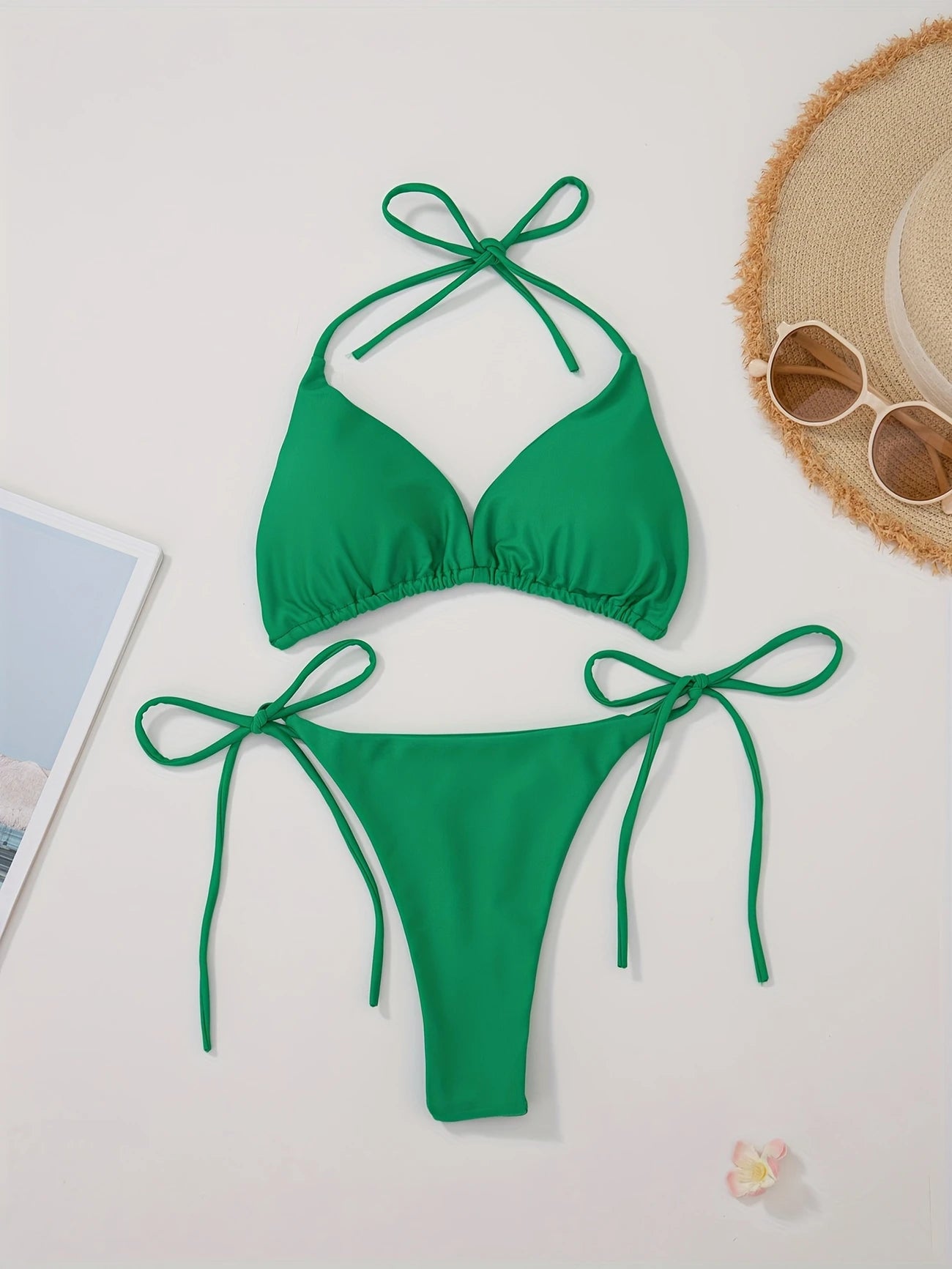 Bikini Femme 2 Pièces à Nouer – Maillot de Bain Triangle Dos Nu, Style Plage & Été Séduisant