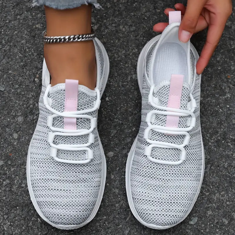 Baskets femme beiges respirantes – Chaussures de sport légères et confortables pour marche, running et quotidien