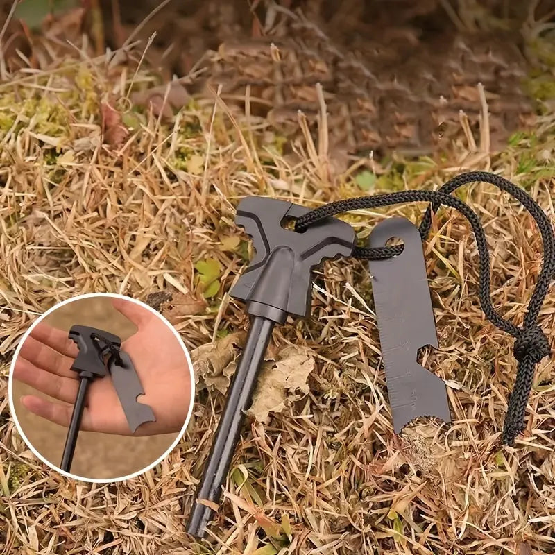 Allume-feu magnésium avec grattoir multifonction – Pierre à feu portable pour camping, survie et randonnée