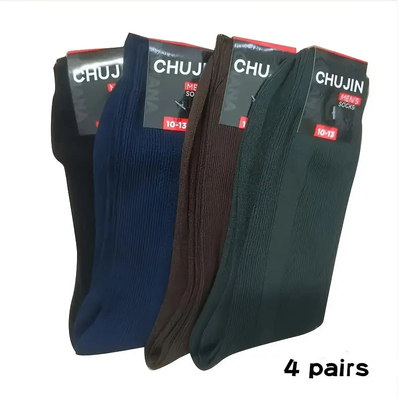 Lot de 4 paires de chaussettes homme classiques – Confortables, résistantes et élégantes, couleurs assorties