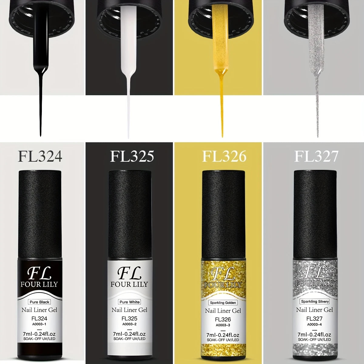 Gel Liner Argenté Pailleté – Nail Art Précis et Brillant | Vernis à Ongles UV/LED