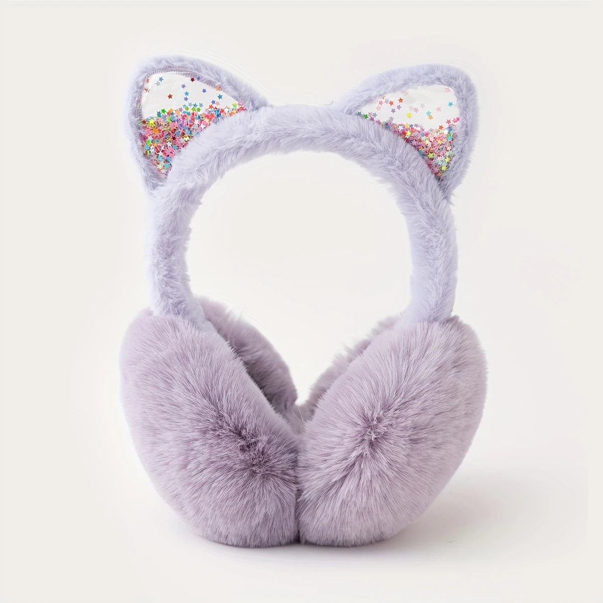 Cache-Oreilles Femme Hiver en Fausse Fourrure – Design Oreilles de Chat avec Paillettes, Doux et Chaud