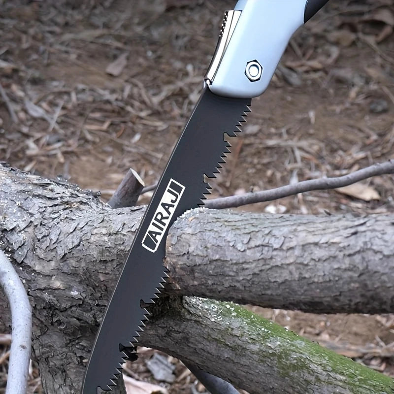 Scie Pliante de Survie AIRAJ – Lame Dentelée pour Camping, Randonnée et Bûches