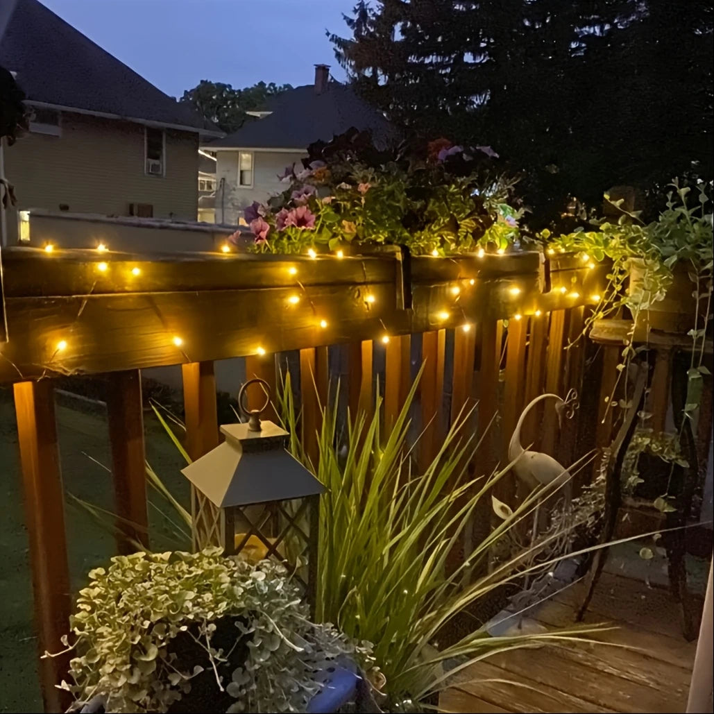 Guirlande LED Solaire Intelligente – Éclairage Ambiance Terrasse & Balcon avec Détection Automatique
