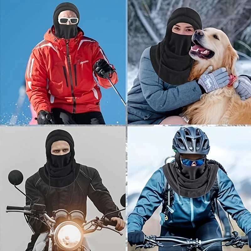 Cagoule Hiver Polaire Unisexe – Capuche Cache-Cou Chaude et Respirante, Protection Totale pour Ski, Moto, Randonnée