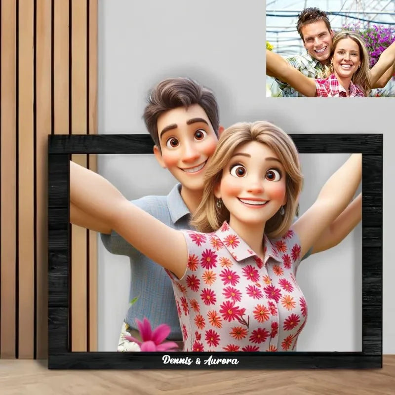 Portrait cartoon personnalisé à partir de votre photo – Cadeau unique pour couples ou familles