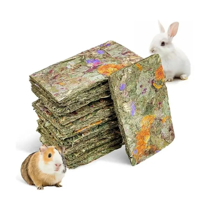 Galettes de Foin aux Fleurs pour Lapins et Rongeurs – Friandises Naturelles Riches en Fibres et Plantes Séchées