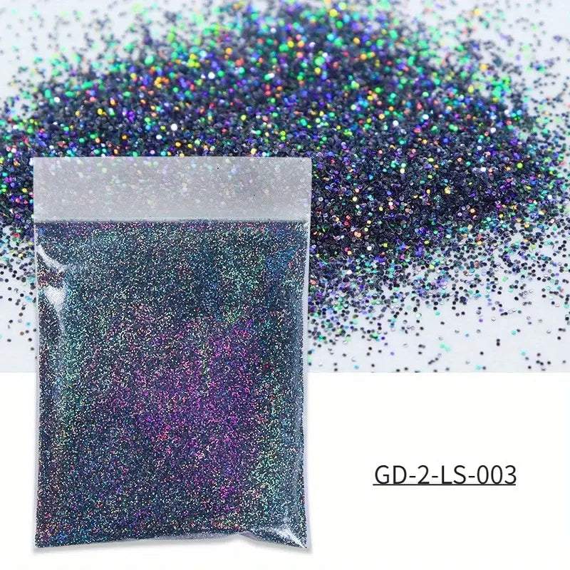 Vernis en Poudre Pailleté Holographique – Couleurs Brillantes pour Nail Art Scintillant
