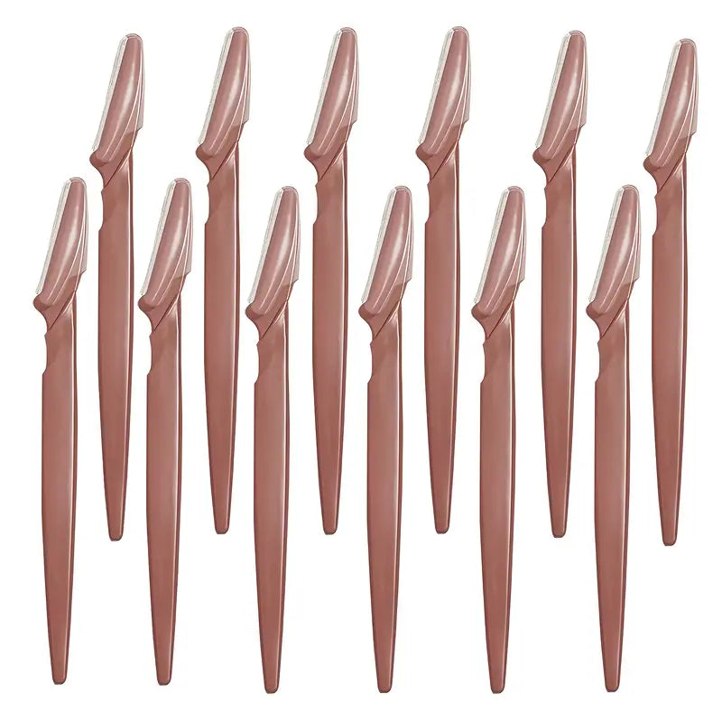 Lot de 12 Rasoirs Visage Femme – Lames Fines pour Sourcils, Duvet & Peau Lisse, Épilateur Précision Jetable