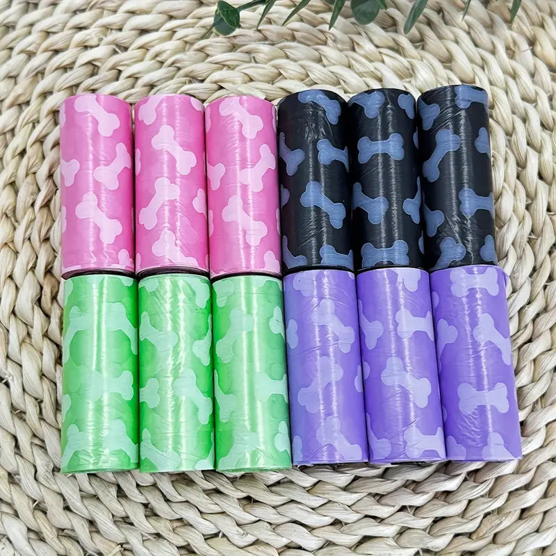Sacs à Déjections Canines Biodégradables – Rouleaux Colorés pour Ramassage Facile des Excréments de Chien – Lot Écologique et Pratique