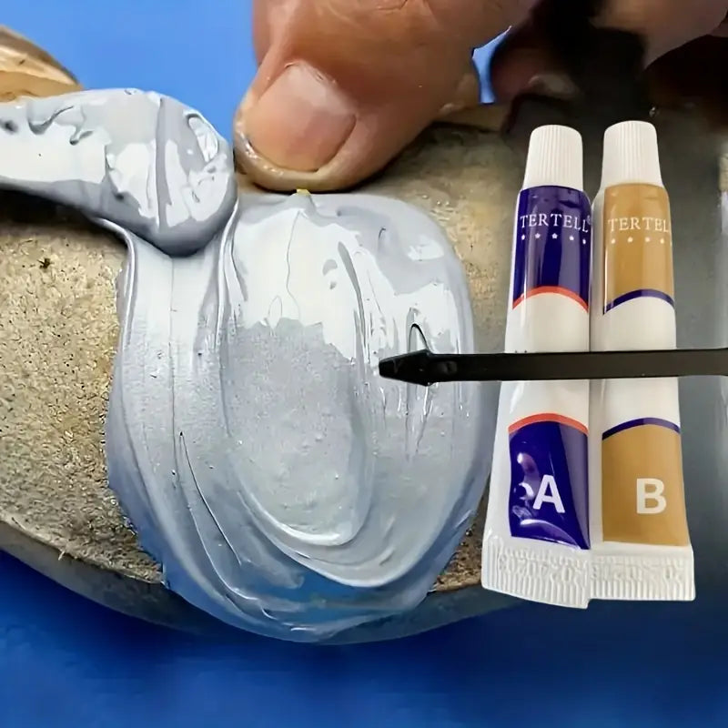 Pâte Époxy de Réparation Métal & Pierre – Colle Forte Bicomposante A+B Résistante à l’Eau et à la Chaleur