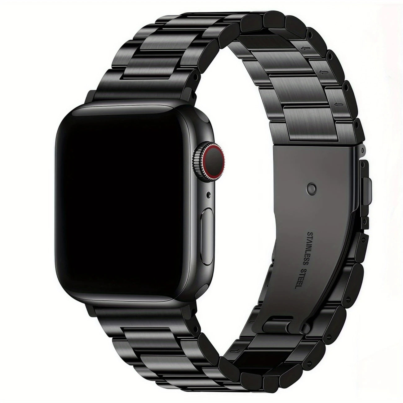 Bracelet Métal Acier Inoxydable pour Apple Watch – Élégant & Ajustable avec Outil Inclus (Argent, Noir ou Rose)
