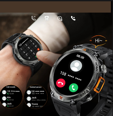 Montre Connectée Sport Homme Étanche – 100+ Modes, GPS, Lampe LED & Autonomie XXL