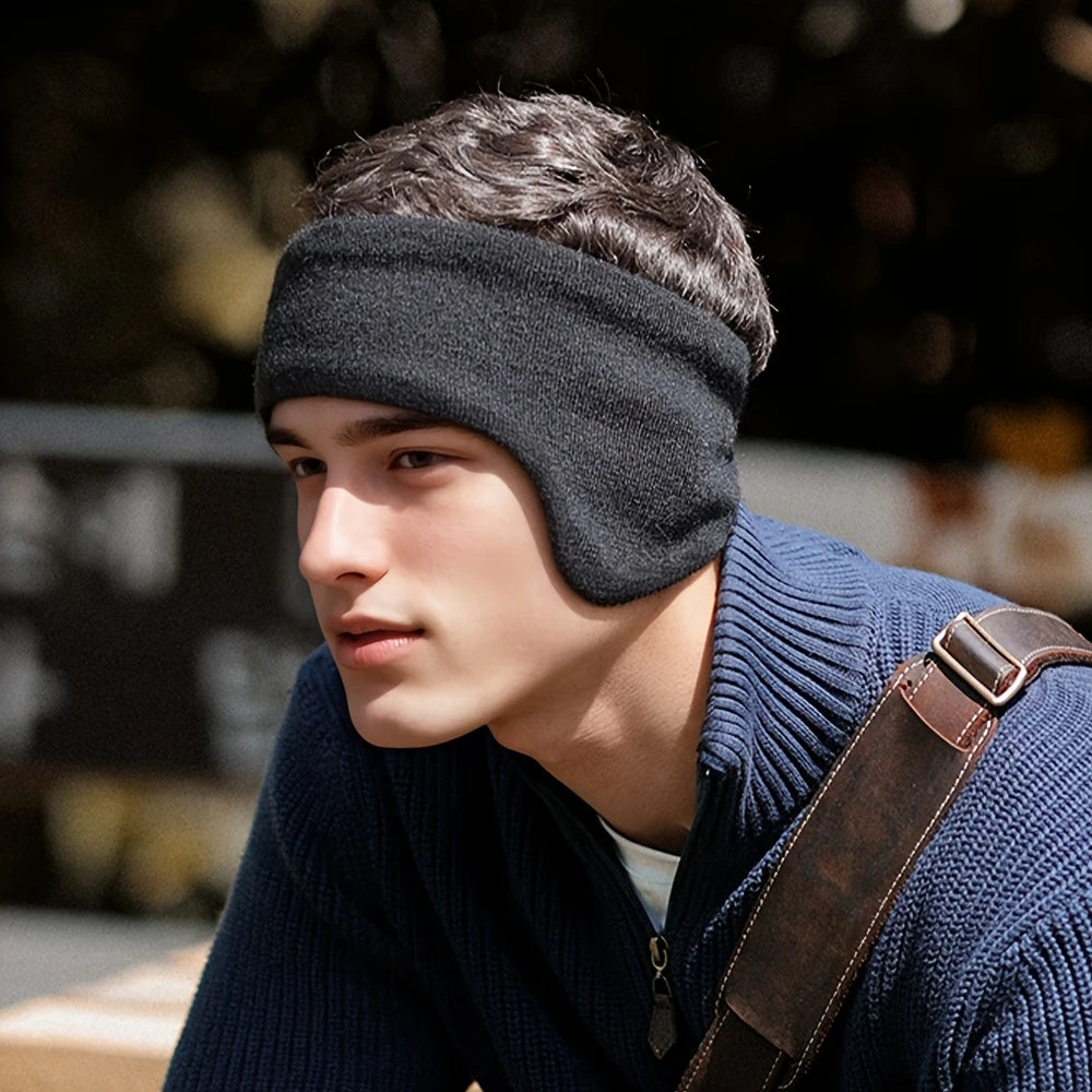 Cache-Oreilles Homme en Tricot Doublé Polaire – Bandeau Hiver Chaud, Léger et Coupe-Vent GOGOLOVEJOY