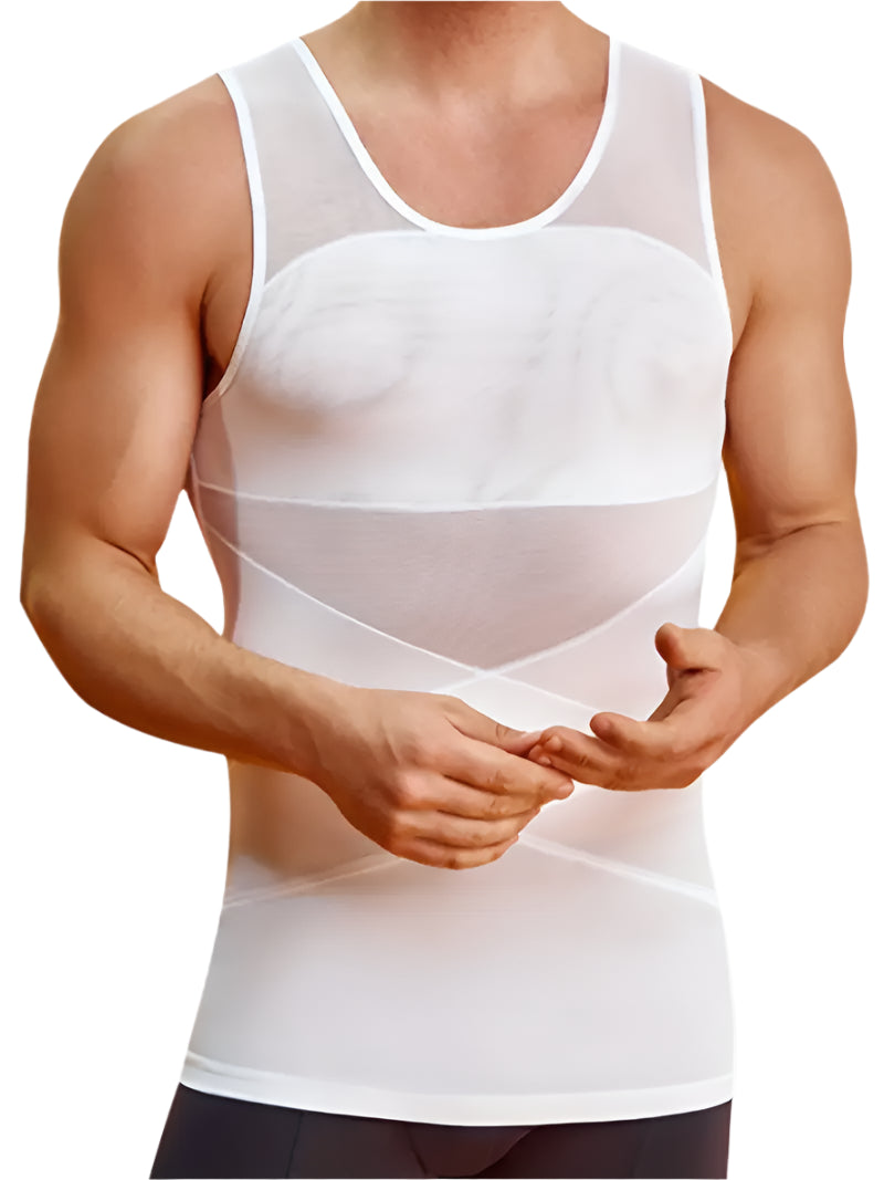 Débardeur Gainant Homme Invisible – Sous-Vêtement Sculptant Ultra-Confort pour Ventre Plat et Dos Redressé