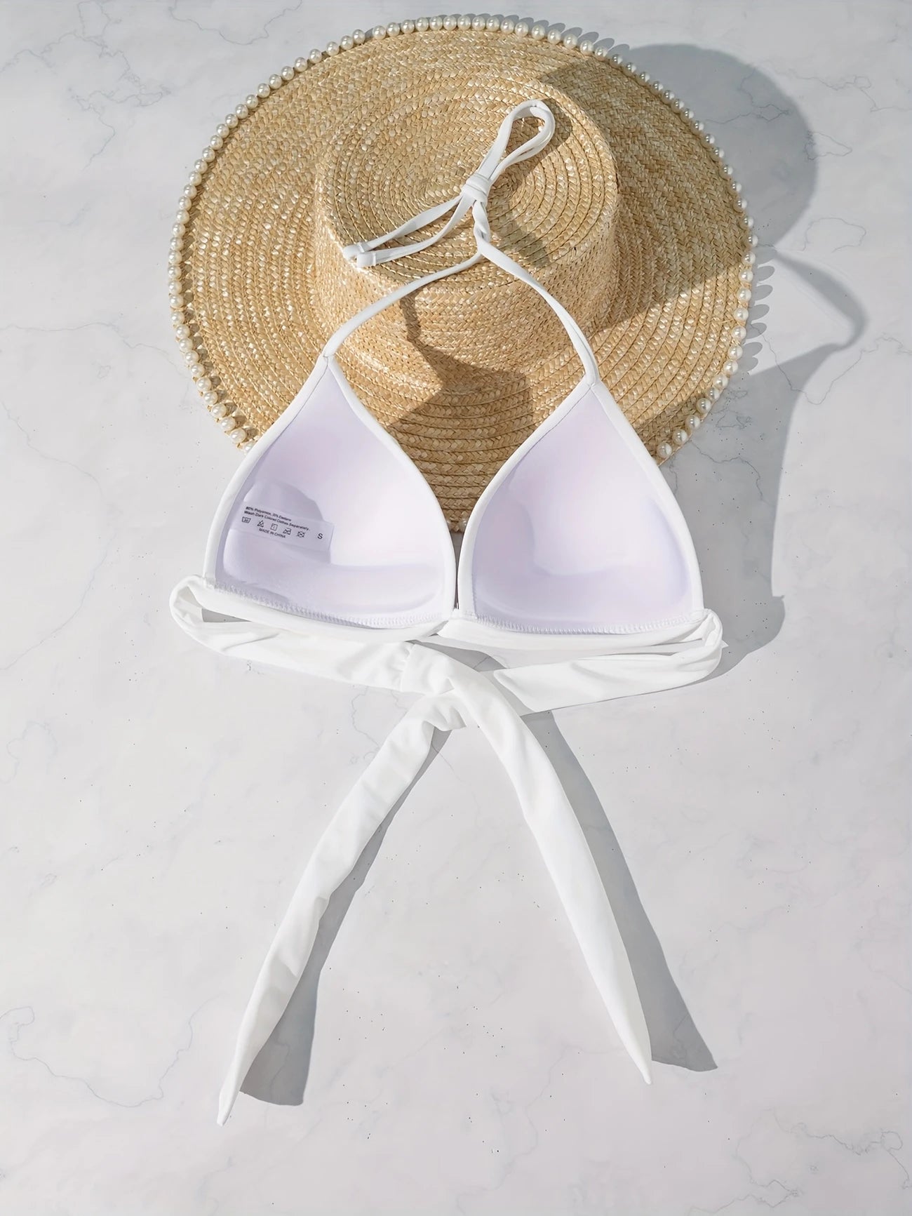 Haut de Bikini Femme Triangle – Coloris, Style Minimaliste à Nouer dans le Dos