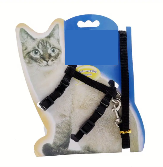Harnais et Laisse Réglables pour Chat – Ensemble Léger et Sécurisé pour Promenade ou Transport